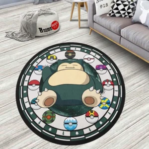 Pokemon Snorlax Round Rug Custom Anime Room Mats
