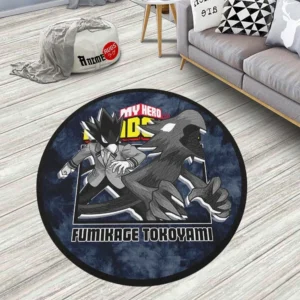 Fumikage Tokoyami Round Rug Custom Tie Dye Style Anime Room Mats