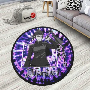 Maki Zenin Round Rug Custom Tie Dye Style Anime Room Mats