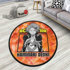 Kaminari Denki Round Rug Custom Tie Dye Style Anime Room Mats