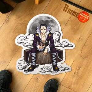Chrollo Lucilfer Shaped Rug Custom Moon Clouds Anime Room Decor