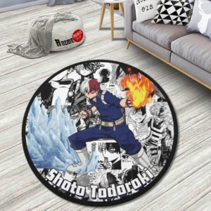 Shoto Todoroki Manga Mix Round Rug Custom Anime Room Mats