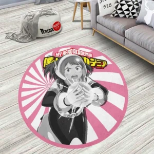 MHA Ochako Uraraka Round Rug Custom Anime Room Mats