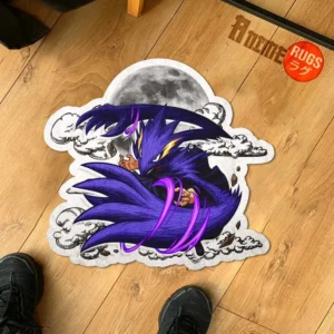 Fumikage Tokoyami Shaped Rug Custom Moon Clouds Anime Room Decor