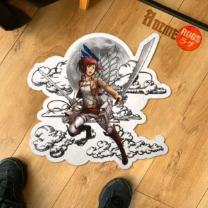 Sasha Blouse Shaped Rug Custom Moon Clouds Attack On Titan Anime Room Decor