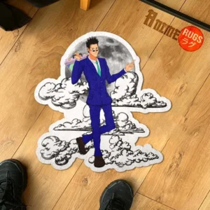 Leorio Paradinight Shaped Rug Custom Moon Clouds Anime Room Decor