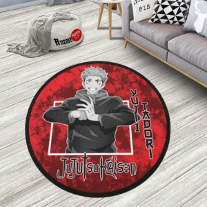 Jujutsu Itadori Round Rug Custom Tie Dye Style Anime Room Mats