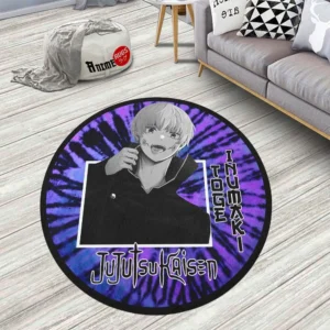 Jujutsu Inumaki Round Rug Custom Tie Dye Style Anime Room Mats