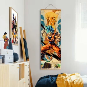 Dragon Ball Goku Super Saiyan Wall Scroll Poster Anime Art Room Decoration