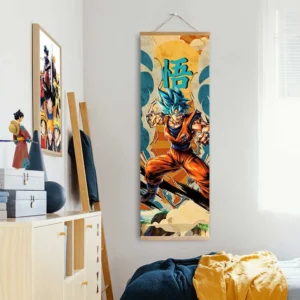 Dragon Ball Goku Blue Wall Scroll Poster Anime Art Room Decoration