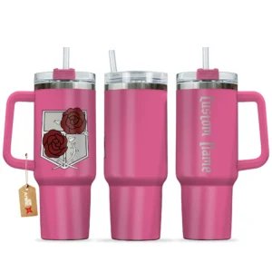 Garrison Regiment 40oz Pink Valentines Tumbler With Handle Personalized Anime Cup
