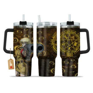 Seras Victoria 40oz Travel Tumbler With Handle Custom Anime Accessories