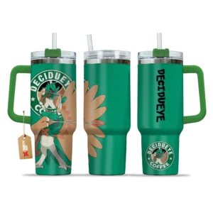 Decidueye Coffee 40oz Travel Tumbler With Handle Personalized Anime Accessories