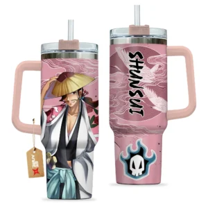Shunsui Kyoraku 40oz Travel Tumbler Personalized With Handle Custom Anime Cup