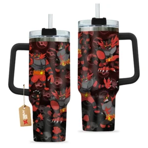 Incineroar 40oz Travel Tumbler With Handle Custom Anime Accessories