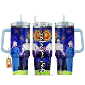 Howl and Sophie 40oz Travel Tumbler With Handle Personalized Starry Night Collection
