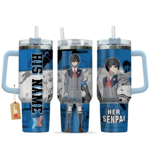 Hiro 40oz Travel Tumbler With Handle Personalized Valentines Senpai Waifu Collection