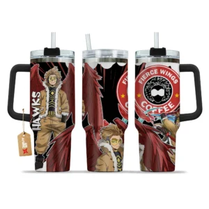 Keigo Takami (Hawks) Coffee 40oz Tumbler Cup With Handle Custom Personalized Name