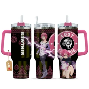 Gowther 40oz Travel Tumbler With Handle Custom Anime Accessories
