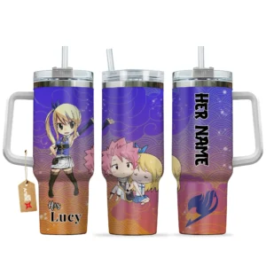 Lucy 40oz Travel Tumbler With Handle Personalized Her and His Valentines Collection