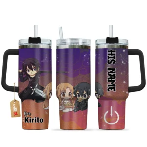 Kirito 40oz Travel Tumbler With Handle Personalized Her and His Valentines Collection