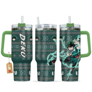 Deku 40oz Travel Tumbler With Handle Custom Anime Accessories