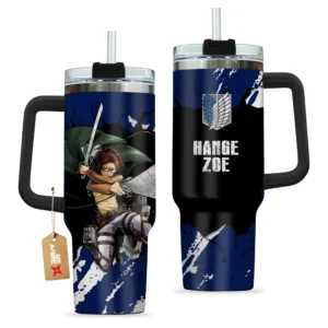 Hange Zoe 40oz Travel Tumbler With Handle Custom Anime Accessories