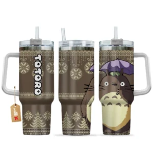 Totoro 40oz Travel Tumbler With Handle Custom Anime Accessories