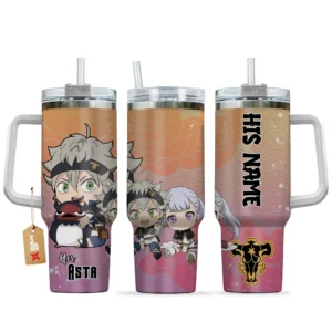 Asta 40oz Travel Tumbler With Handle Personalized Her and His Valentines Collection