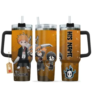 Ichigo 40oz Travel Tumbler With Handle Personalized Her and His Valentines Collection