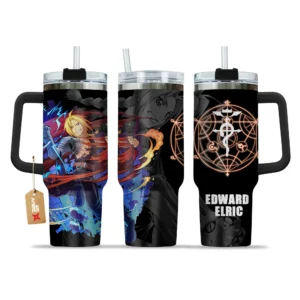 Edward Elric Anime 40oz Tumbler Cup With Handle Personalized Name