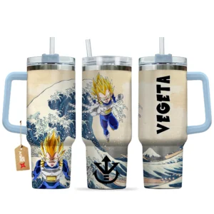 Vegeta Super Saiyan Personalized 40oz Travel Tumbler With Handle Kanagawa Collection