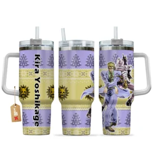 Kira Killer Queen 40oz Travel Tumbler With Handle Custom Anime Accessories