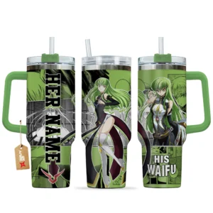 C.C. 40oz Travel Tumbler With Handle Personalized Valentines Senpai Waifu Collection