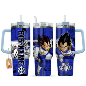 Vegeta 40oz Travel Tumbler With Handle Personalized Valentines Senpai Waifu Collection