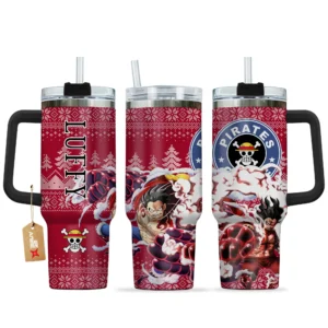 Luffy Gear 4 40oz Travel Tumbler With Handle Custom Anime Accessories