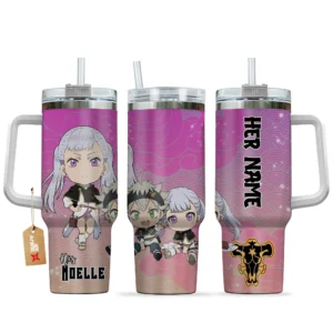 Noelle Silva 40oz Travel Tumbler With Handle Personalized Her and His Valentines Collection