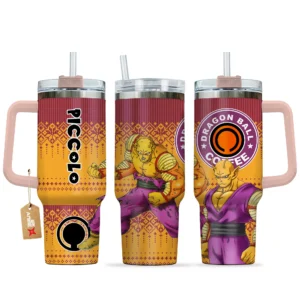 Orange Piccolo 40oz Travel Tumbler With Handle Custom Anime Accessories