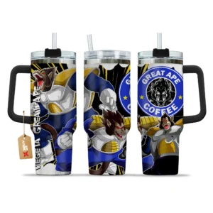 Vegeta Great Ape Coffee 40oz Tumbler Cup With Handle Custom Personalized Name