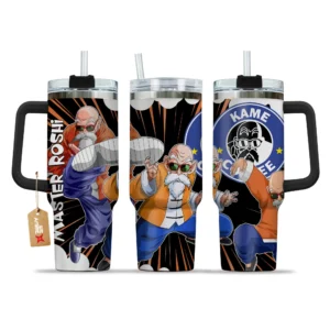 Master Roshi Coffee 40oz Tumbler Cup With Handle Custom Personalized Name