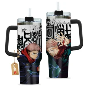 Yuji Itadori 40oz Travel Tumbler With Handle Custom Anime Accessories