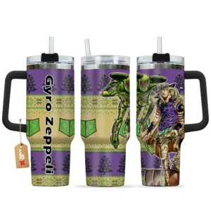 Gyro Zeppeli 40oz Travel Tumbler With Handle Custom Anime Accessories