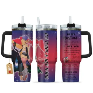 Yoko & Littner 40oz Travel Tumbler With Handle Personalized To My Love Valentines Collection