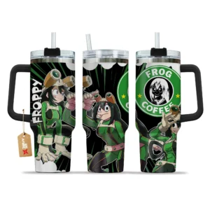 Tsuyu Asui (Froppy) Coffee 40oz Tumbler Cup With Handle Custom Personalized Name