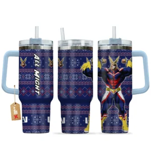 All Might 40oz Travel Tumbler With Handle Custom Anime Accessories