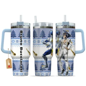 Bruno Bucciarati 40oz Travel Tumbler With Handle Custom Anime Accessories