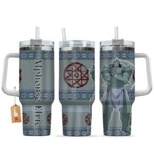 Alphonse Elric 40oz Travel Tumbler With Handle Custom Anime Accessories