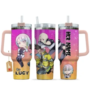 Lucy 40oz Travel Tumbler With Handle Personalized Her and His Valentines Collection