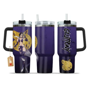 Merlin Boars Sin of Gluttony 40oz Travel Tumbler With Handle Personalized Anime Cup
