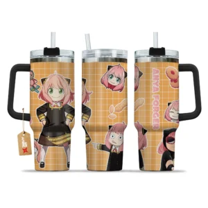 Anya Forger 40oz Travel Tumbler With Handle Custom Anime Accessories